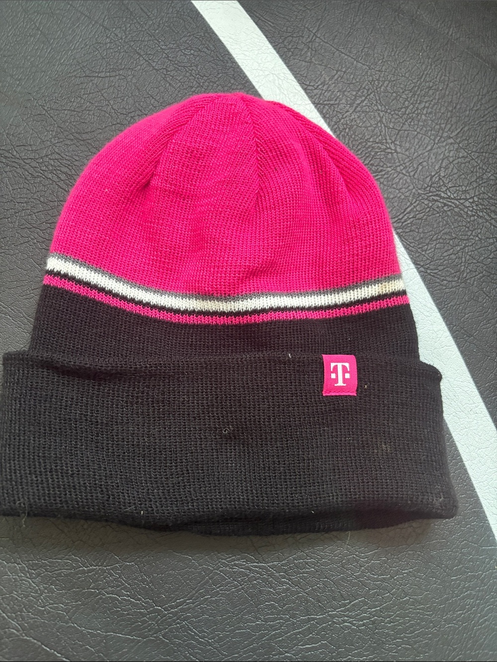 Pink & Black Knit Beanie